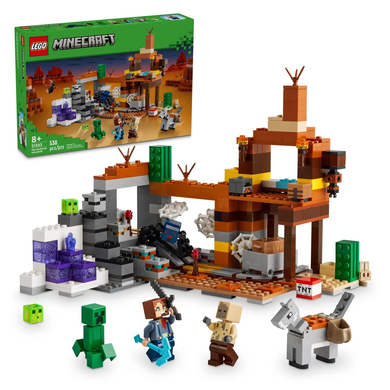 Minecraft LEGO 21263 The Badlands Mineshaft 538-Piece Building Set